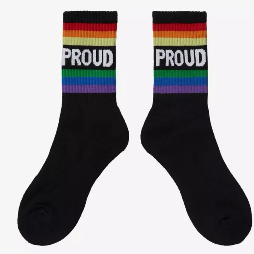 Proud Rainbow Crew Socks (1pair) - Picture 2 of 5